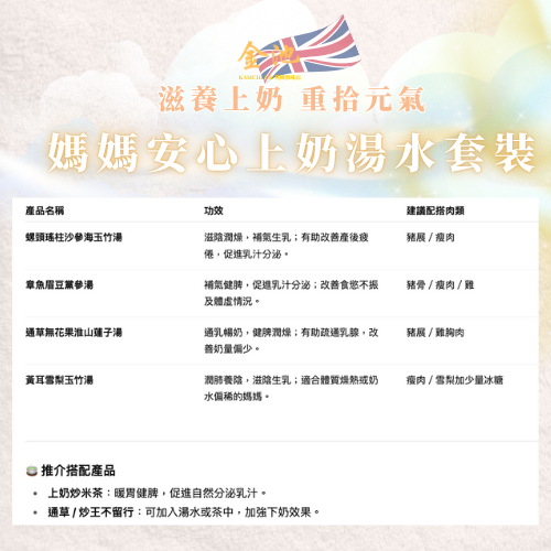 【促進乳汁分泌】媽媽安心上奶湯水套裝